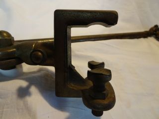 Vintage Industrial Articulating Telescoping Work Light Rounded Arrow Clamp 3