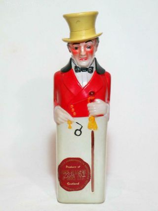 Vintage Figural Glass Decanter / Bottle,  Advertising Johnnie Walker Whisky
