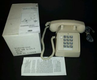 Vintage Gte Automatic Electric Desk Telephone Tan Eggshell Off White