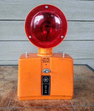 Vintage CN Railroad Warning Light Blue/Red Orange Case Batterie Starlite 977 3