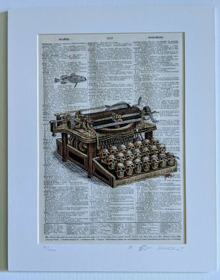 Emek Matted Typewriter Print Vintage Dictionary Paper X/200 Art Poster Nin Qotsa