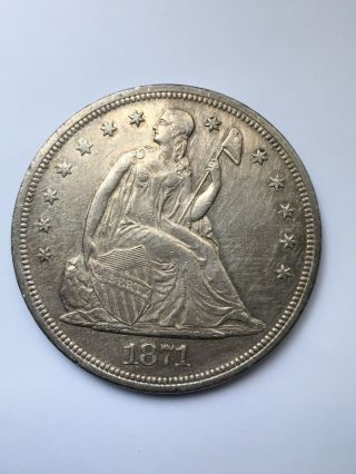 1871 Seated Liberty Silver Dollar $1 Rare Coin