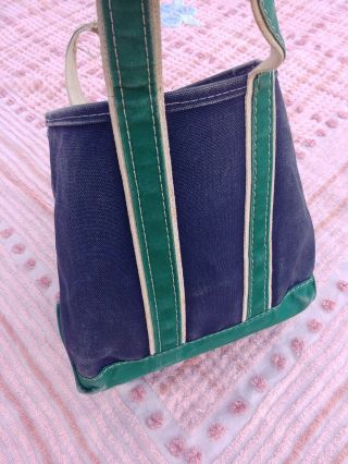 Vintage Ll Bean Freeport Maine Blue And Green Boat And Tote Rare Bag