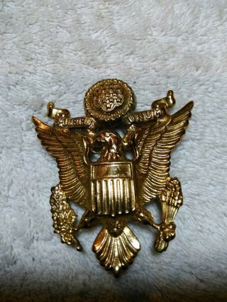 Wwii Army Officer Large Size Hat Badge By Meyer Great Shape