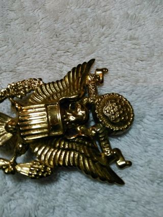 WWII Army Officer Large Size Hat Badge by Meyer GREAT SHAPE 4