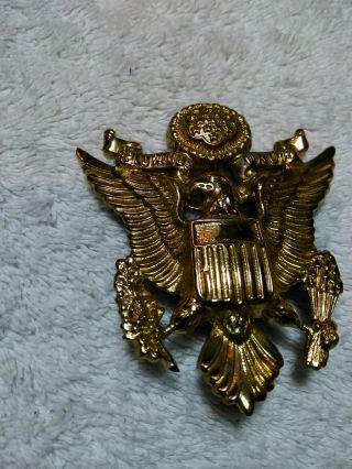 WWII Army Officer Large Size Hat Badge by Meyer GREAT SHAPE 5