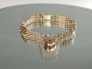 Antique Victorian Or Edwardian 18ct Rolled Gold Gate Bracelet