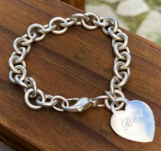 Vintage Tiffany & Co Heart Tag Bracelet 925 Sterling Silver