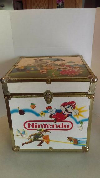 Vtg Nintendo Mario Zelda Wood Storage Chest Box Trunk 16 X 16 X 16