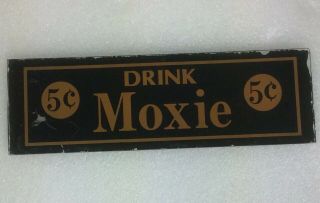Vintage Moxie Soda Beverage Glass Advertising Sign