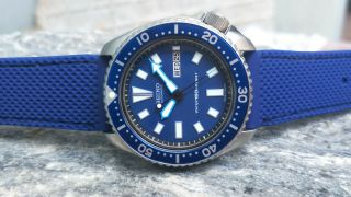Vintage Seiko Diver 6309 - 7290 Blue Slim Turtle Automatic Men 