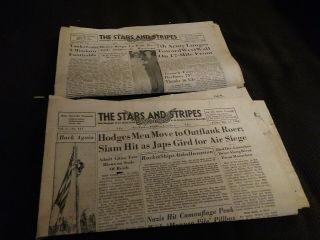 Vintage Wwii Era Stars And Stripes Newspapers 1945