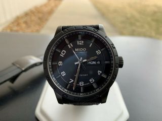Very Rare Mido Multifort Black Pvd Day - Date 42mm Watch Extra Fabric Strap
