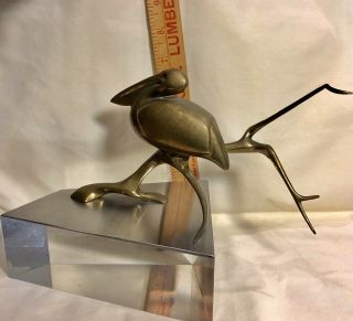 Loet Vanderveen Bronze Metal Sculpture Statue Signed Pelican Rare Animal Artist