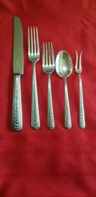 Towle Rambler Rose Sterling Silver Five Piece Place Setting Pat.  1937