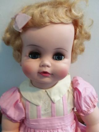 Vintage Timmie Madame Alexander Doll 1960 21 " Baby Rare Blonde Long Lashes