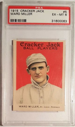1915 Cracker Jack 5 Ward Miller Psa 6 Ex - Mt Rare,  Buy It Nows Daily 5 Pm Et