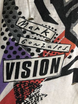 Vtg Mark Gonzales VISION STREET WEAR 1986 T Shirt Trashed Skateboard Skate Xl 5