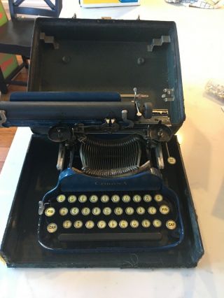 Corona Special Portable Typewriter Vintage Antique Blue