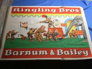 Vintage 1943 Lawson Wood Ringling Bros Barnum & Bailey Circus With Tube