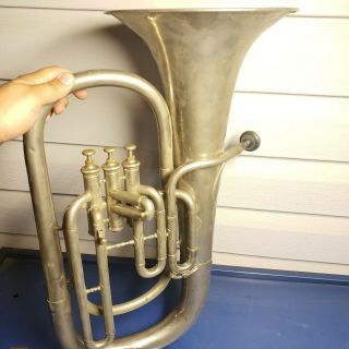 Vintage H.  N.  White Co.  Silver Euphonium/baritone Horn Union Antique 3 Valve