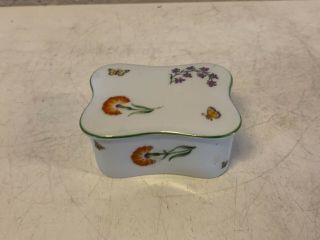 Vtg Limoges Tiffany And Co.  “tiffany Garden” Porcelain Square Trinket Jewelry