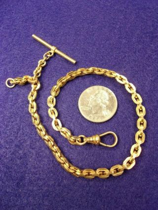 2 Of 2,  Stunning Heavy Built Vtg Mens Yellow Gold Filled Pocket Watch Fob Chain