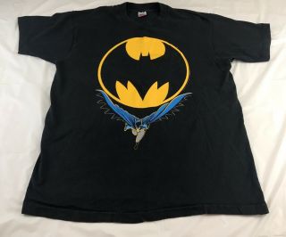 1988 Vintage Fruit Of The Loom Batman T - Shirt Black Tee Men Xl Dc Single Stitch