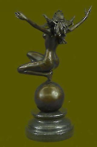 Vintage Art Nouveau Bronze Signed Aldo Vitaleh Nymph Goddess Statue Sculpture 3
