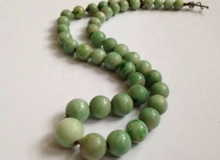 Private Listing For Whatsnottiantique Victorian Chinese Apple Jade Bead Necklace