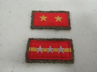 Wwii Japanese Army Enlisted Rank Two Singles,  2 - Star Private,  Sergeant Major.