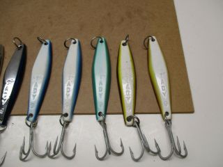 VINTAGE TUNA LURES TADY 9 SET OF 10 JIGS ALL HEAVY 4