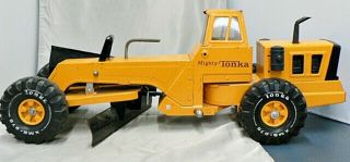 Vintage 1974 Tonka Pressed Steel Toy Road Grader With Side Blade