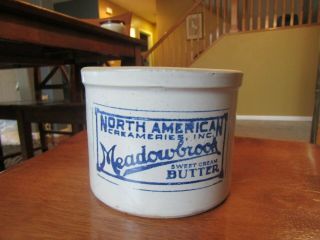 Vtg Advertising Red Wing Stoneware North American Creameries Meadowbrook Butter