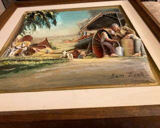 Very Rare Zook Amish 3d Hand Carved Painting Folk Art Kinzers Pennsylvania 3
