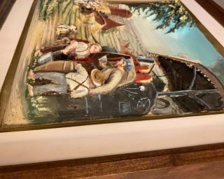 Very Rare Zook Amish 3d Hand Carved Painting Folk Art Kinzers Pennsylvania 4