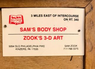 Very Rare Zook Amish 3d Hand Carved Painting Folk Art Kinzers Pennsylvania 6