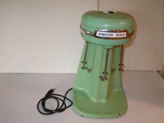 Vintage Hamilton Beach Green Triple Milk Shake 3 Head Mixer Usa