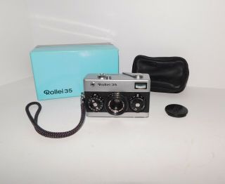 Vtg Rollei 35 Camera - Made In Germany Zeiss Lens Cond,  Orig Box,  Pouch
