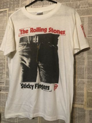 Vtg 80s The Rolling Stones Sticky Fingers T - Shirt
