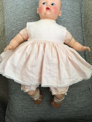 Vintage 1940 MADAME ALEXANDER York Baby Doll TAG on Clothes 12” 5