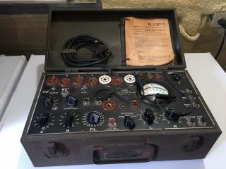 Vintage Signal Corps I - 177 - B Us Army Dynamic Mutual Conductance Tube Tester