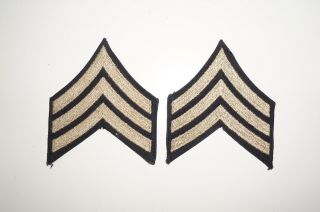 Sergeant Rank Chevrons Woven Twill Patches Wwii Us Army C1124