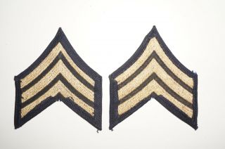 Sergeant Rank Chevrons Woven Twill Patches WWII US Army C1124 2