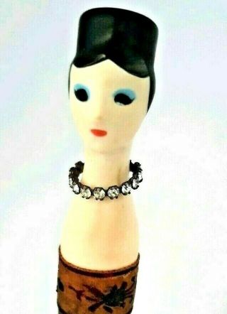 Vintage 1961 Revlon Les Mannequins Figural Doll Lipstick Holder With Stand.  Rare