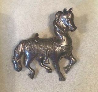 Vintage Rare Cini Sterling Horse Cini Pin Brooch (equestrian / Carousel)