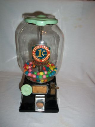 Vintage 1¢ Gum Ball Vending Machine Penny Red Lip Pistachios John N Germack