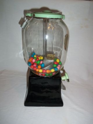 Vintage 1¢ GUM BALL VENDING MACHINE Penny RED LIP PISTACHIOS John N Germack 3