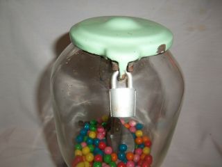 Vintage 1¢ GUM BALL VENDING MACHINE Penny RED LIP PISTACHIOS John N Germack 5