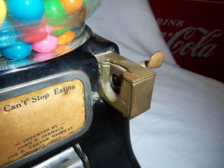 Vintage 1¢ GUM BALL VENDING MACHINE Penny RED LIP PISTACHIOS John N Germack 8